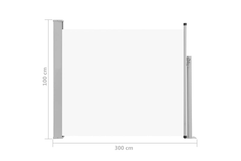 Sammenrullelig Sidemarkise Til Terrassen 100X300cm - Creme - Balkonmarkise - Markiser - Sidemarkise - Altanafskærmning