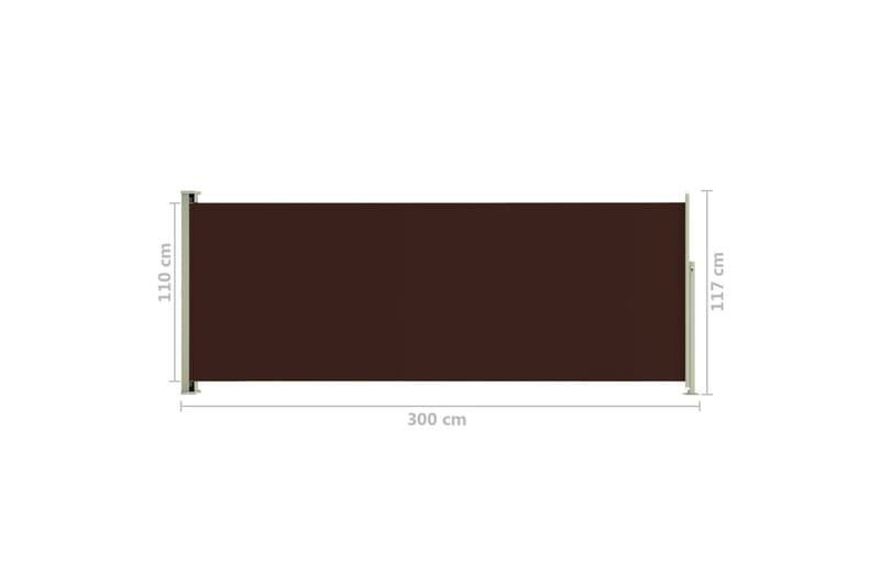 sammenrullelig sidemarkise til terrassen 117x300 cm brun - Brun - Balkonmarkise - Markiser - Sidemarkise - Altanafskærmning