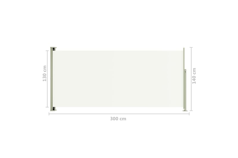 sammenrullelig sidemarkise til terrassen 117x300 cm cremefar - Creme - Havemøbler - Solafskærmning - Markiser - Balkonmarkise
