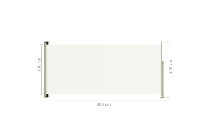 sammenrullelig sidemarkise til terrassen 117x300 cm cremefar - Creme - Balkonmarkise - Markiser - Sidemarkise - Altanafskærmning