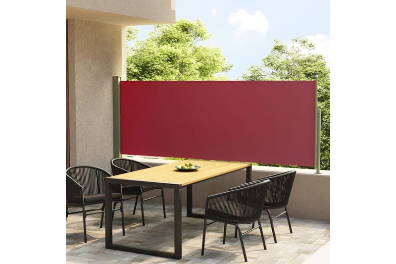 sammenrullelig sidemarkise til terrassen 117x300 cm rød - Rød - Balkonmarkise - Markiser - Sidemarkise - Altanafskærmning