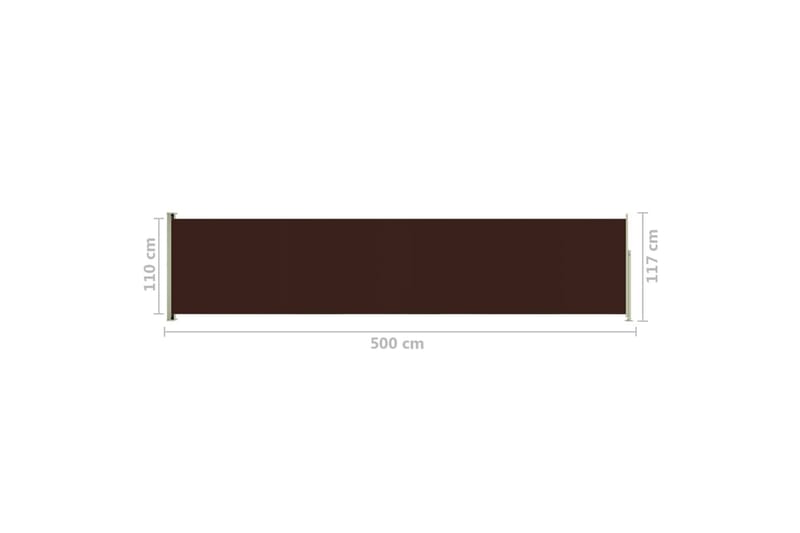 sammenrullelig sidemarkise til terrassen 117x500 cm brun - Brun - Balkonmarkise - Markiser - Sidemarkise - Altanafskærmning