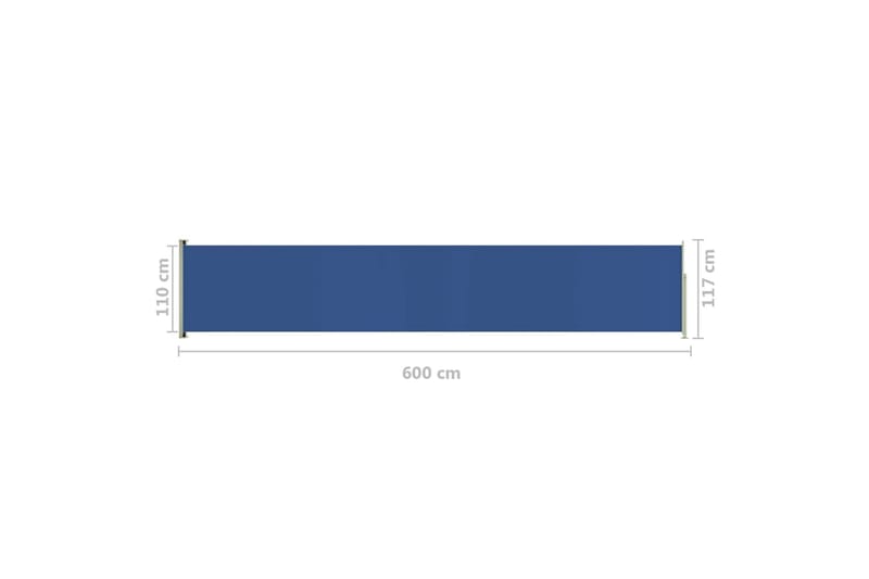 sammenrullelig sidemarkise til terrassen 117x600 cm blå - Blå - Balkonmarkise - Markiser - Sidemarkise - Altanafskærmning