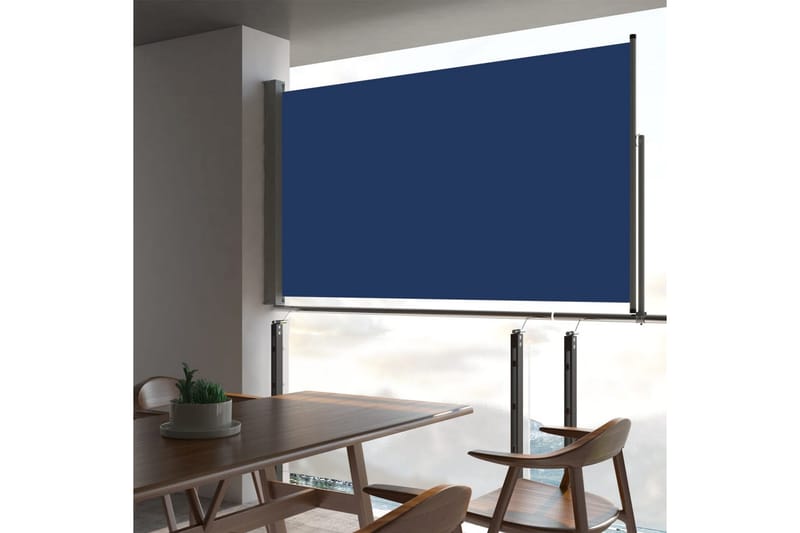 sammenrullelig sidemarkise til terrassen 140 x 300 cm blå - Blå - Havemøbler - Solafskærmning - Markiser - Balkonmarkise