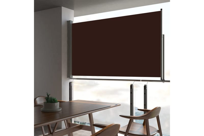 sammenrullelig sidemarkise til terrassen 140 x 300 cm brun - Brun - Havemøbler - Solafskærmning - Markiser - Balkonmarkise