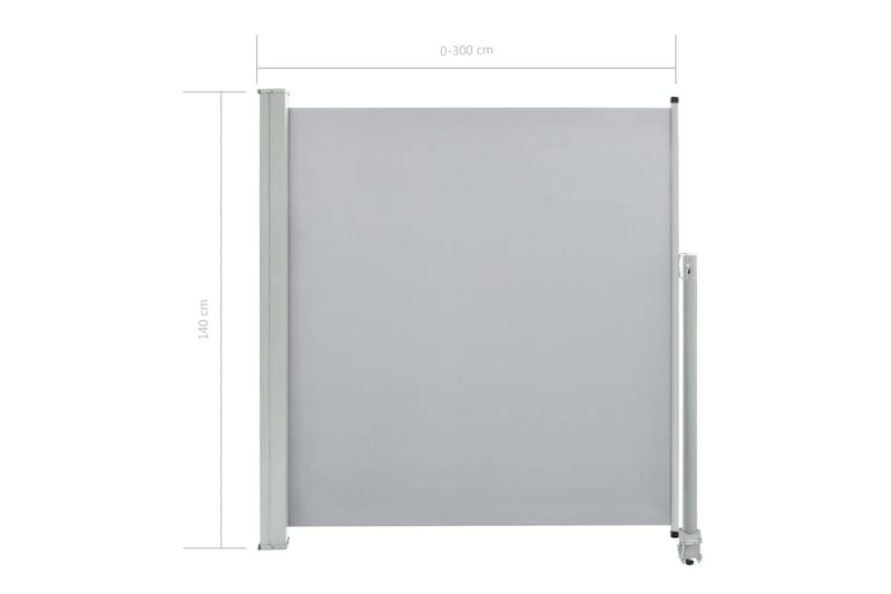 Sammenrullelig Sidemarkise Til Terrassen 140 X 300 Cm Grå - Grå - Havemøbler - Solafskærmning - Markiser - Balkonmarkise