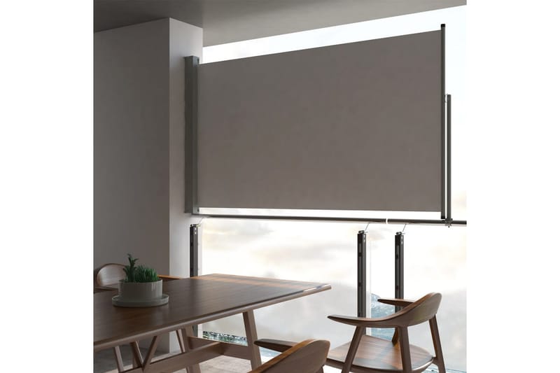 Sammenrullelig Sidemarkise Til Terrassen 140 X 300 Cm Grå - Grå - Havemøbler - Solafskærmning - Markiser - Balkonmarkise