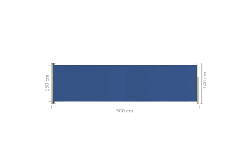 sammenrullelig sidemarkise til terrassen 140 x 500 cm blå - Blå - Balkonmarkise - Markiser - Sidemarkise - Altanafskærmning