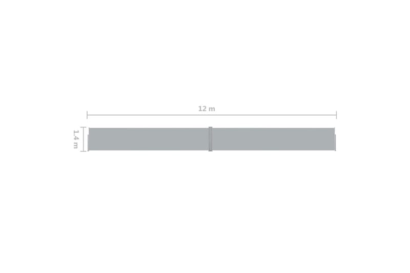 sammenrullelig sidemarkise til terrassen 140x1200cm antracit - Antracit - Balkonmarkise - Markiser - Sidemarkise - Altanafskærmning