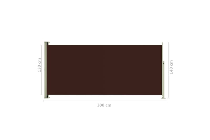 sammenrullelig sidemarkise til terrassen 140x300 cm brun - Brun - Balkonmarkise - Markiser - Sidemarkise - Altanafskærmning