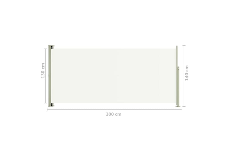 sammenrullelig sidemarkise til terrassen 140x300 cm cremefar - Creme - Balkonmarkise - Markiser - Sidemarkise - Altanafskærmning