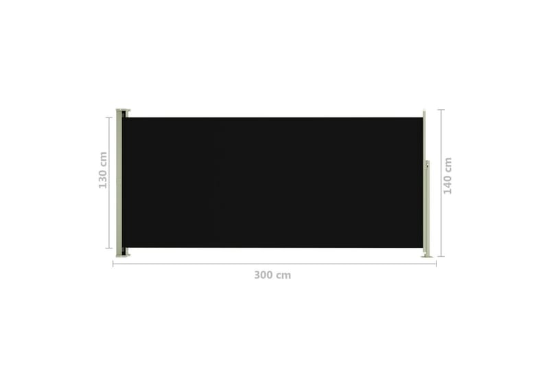 sammenrullelig sidemarkise til terrassen 140x300 cm sort - Sort - Balkonmarkise - Markiser - Sidemarkise - Altanafskærmning