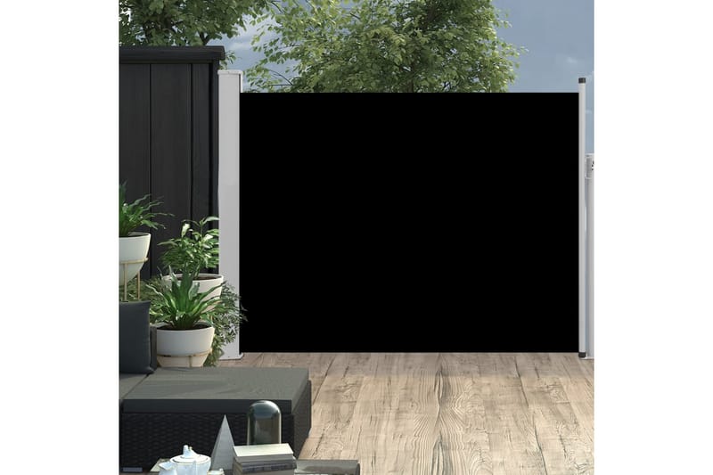 sammenrullelig sidemarkise til terrassen 140x500 cm sort - Sort - Havemøbler - Solafskærmning - Markiser - Balkonmarkise