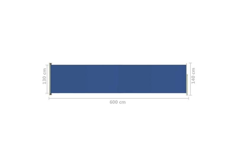 sammenrullelig sidemarkise til terrassen 140x600 cm blå - Blå - Balkonmarkise - Markiser - Sidemarkise - Altanafskærmning
