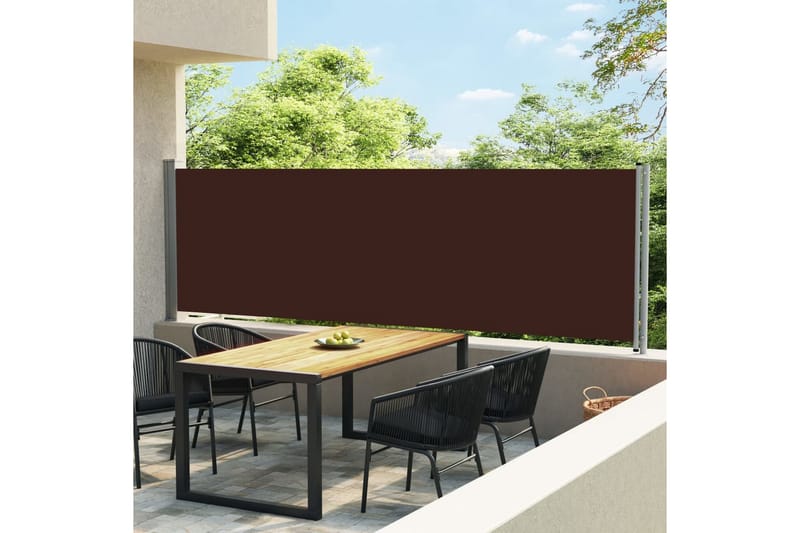 sammenrullelig sidemarkise til terrassen 140x600 cm brun - Brun - Vinduesmarkise - Markiser - Solbeskyttelse vindue