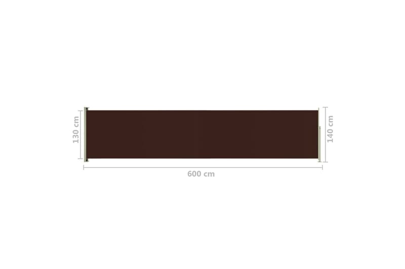 sammenrullelig sidemarkise til terrassen 140x600 cm brun - Brun - Balkonmarkise - Markiser - Sidemarkise - Altanafskærmning