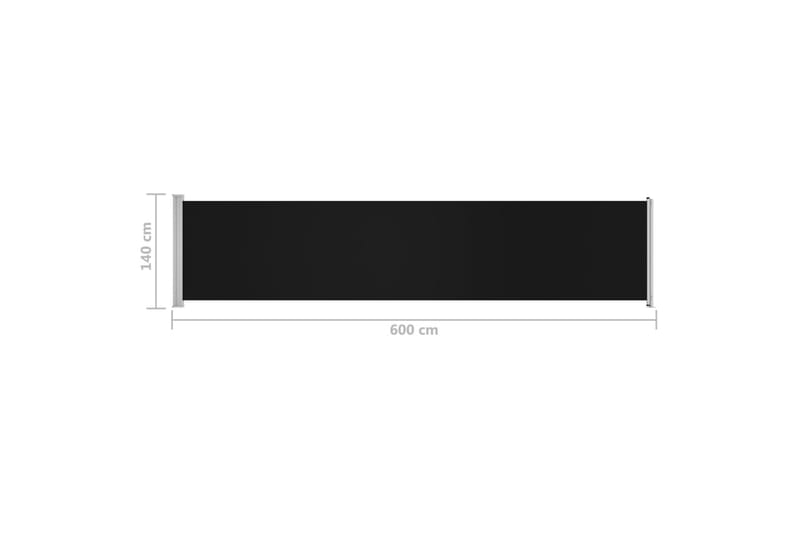 sammenrullelig sidemarkise til terrassen 140x600 cm sort - Sort - Vinduesmarkise - Markiser