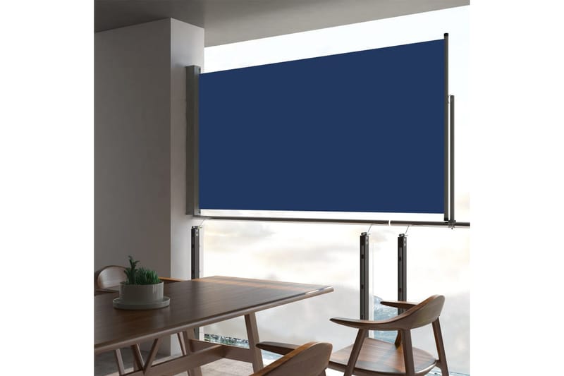sammenrullelig sidemarkise til terrassen 160 x 300 cm blå - Blå - Havemøbler - Solafskærmning - Markiser - Balkonmarkise