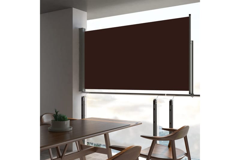 sammenrullelig sidemarkise til terrassen 160 x 300 cm brun - Brun - Havemøbler - Solafskærmning - Markiser - Balkonmarkise