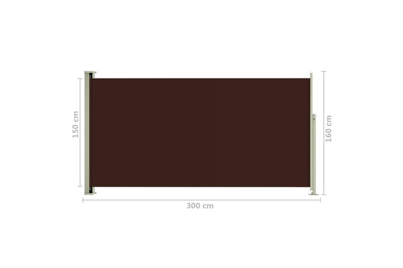 sammenrullelig sidemarkise til terrassen 160 x 300 cm brun - Brun - Balkonmarkise - Markiser - Sidemarkise - Altanafskærmning