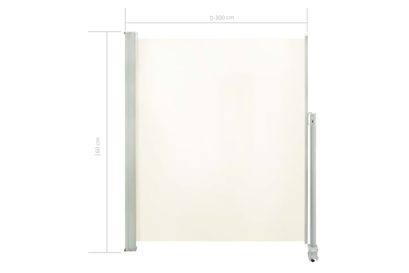 Sammenrullelig Sidemarkise Til Terrassen 160 X 300 Cm Creme - Creme - Havemøbler - Solafskærmning - Markiser - Balkonmarkise