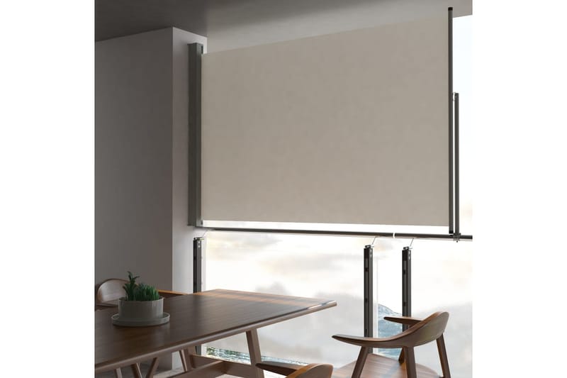 Sammenrullelig Sidemarkise Til Terrassen 160 X 300 Cm Creme - Creme - Havemøbler - Solafskærmning - Markiser - Balkonmarkise