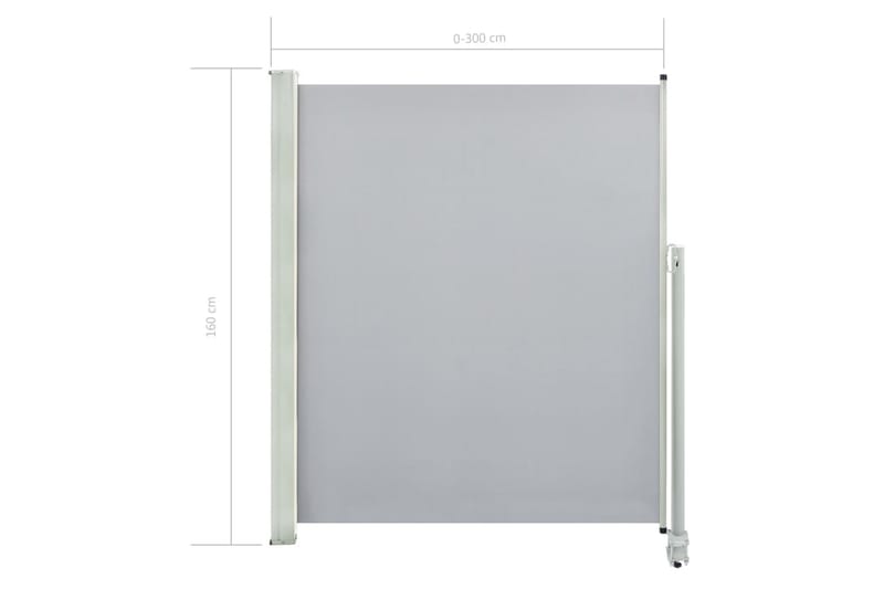 Sammenrullelig Sidemarkise Til Terrassen 160 X 300 Cm Grå - Grå - Havemøbler - Solafskærmning - Markiser - Balkonmarkise