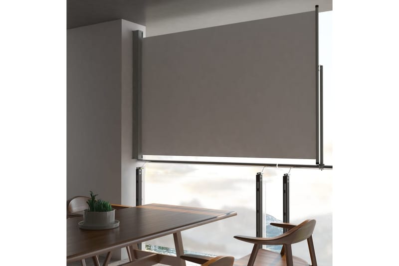 Sammenrullelig Sidemarkise Til Terrassen 160 X 300 Cm Grå - Grå - Havemøbler - Solafskærmning - Markiser - Balkonmarkise