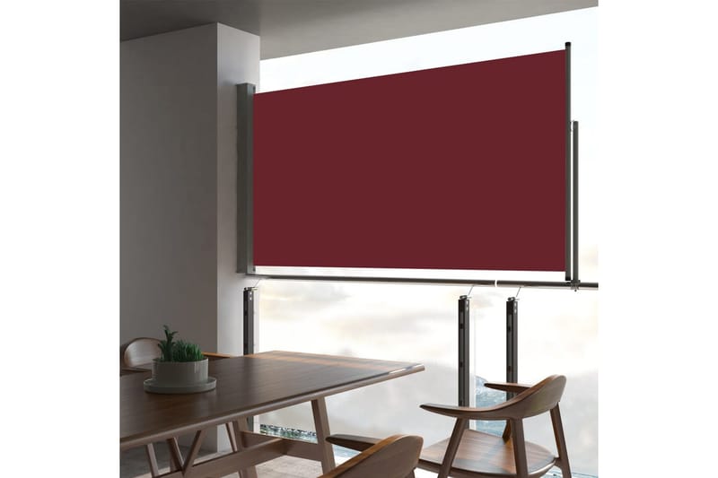 sammenrullelig sidemarkise til terrassen 160 x 300 cm rød - Rød - Havemøbler - Solafskærmning - Markiser - Balkonmarkise