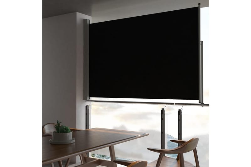 Sammenrullelig Sidemarkise Til Terrassen 160 X 300 Cm Sort - Sort - Havemøbler - Solafskærmning - Markiser - Balkonmarkise