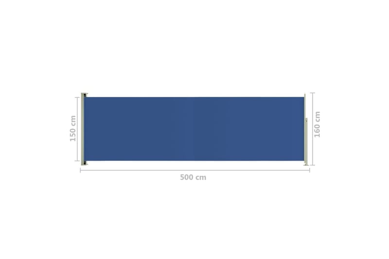 sammenrullelig sidemarkise til terrassen 160x500 cm blå - Blå - Balkonmarkise - Markiser - Sidemarkise - Altanafskærmning