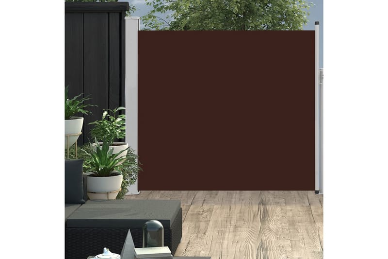 sammenrullelig sidemarkise til terrassen 170 x 300 cm brun - Brun - Balkonmarkise - Markiser - Sidemarkise - Altanafskærmning