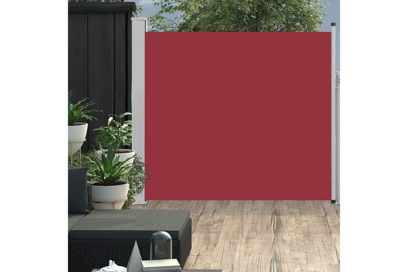 sammenrullelig sidemarkise til terrassen 170 x 300 cm rød - Rød - Havemøbler - Solafskærmning - Markiser - Balkonmarkise