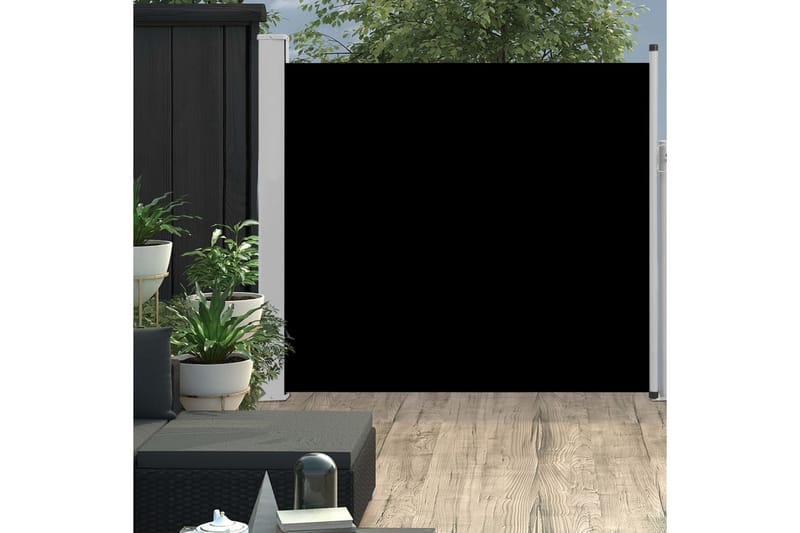 sammenrullelig sidemarkise til terrassen 170 x 300 cm sort - Sort - Havemøbler - Solafskærmning - Markiser - Balkonmarkise