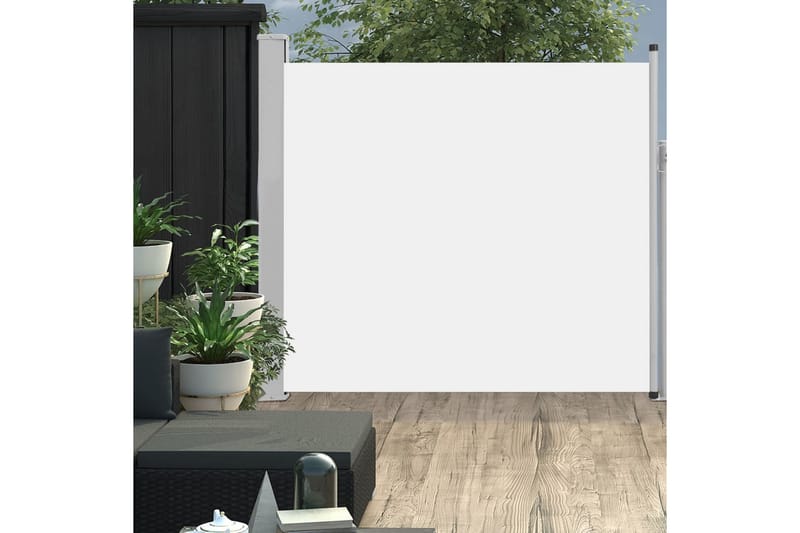 sammenrullelig sidemarkise til terrassen 170x300 cm cremefar - Creme - Balkonmarkise - Markiser - Sidemarkise - Altanafskærmning