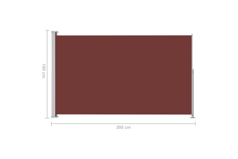 Sammenrullelig Sidemarkise Til Terrassen 180x300 cm Brun - Brun - Balkonmarkise - Markiser - Sidemarkise - Altanafskærmning