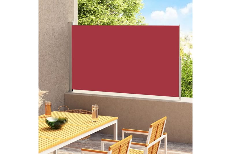 Sammenrullelig Sidemarkise Til Terrassen 180x300 cm Rød - Rød - Balkonmarkise - Markiser - Sidemarkise - Altanafskærmning