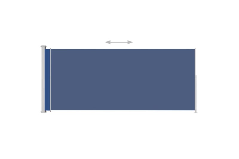 Sammenrullelig Sidemarkise Til Terrassen 180x500 cm Blå - Blå - Balkonmarkise - Markiser - Sidemarkise - Altanafskærmning