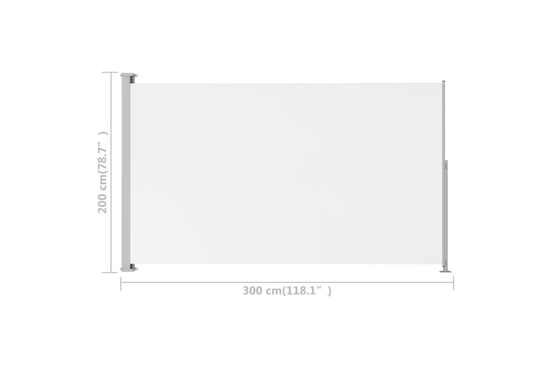 sammenrullelig sidemarkise til terrassen 200x300 cm - Creme - Havemøbler - Solafskærmning - Markiser - Balkonmarkise