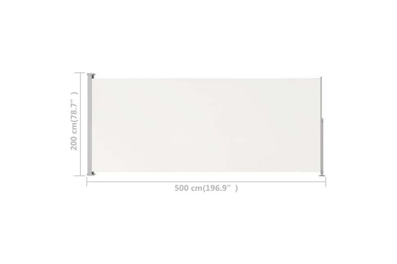 sammenrullelig sidemarkise til terrassen 200x500 cm - Creme - Havemøbler - Solafskærmning - Markiser - Balkonmarkise