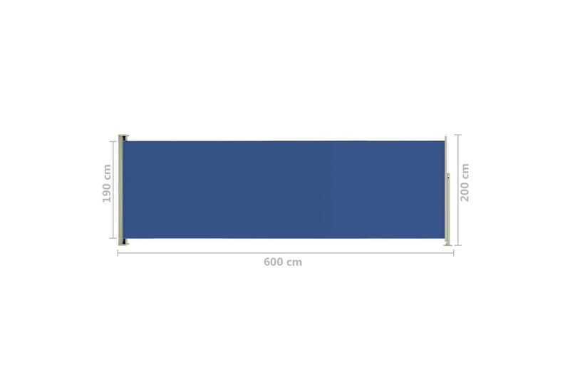sammenrullelig sidemarkise til terrassen 200x600 cm blå - Blå - Balkonmarkise - Markiser - Sidemarkise - Altanafskærmning