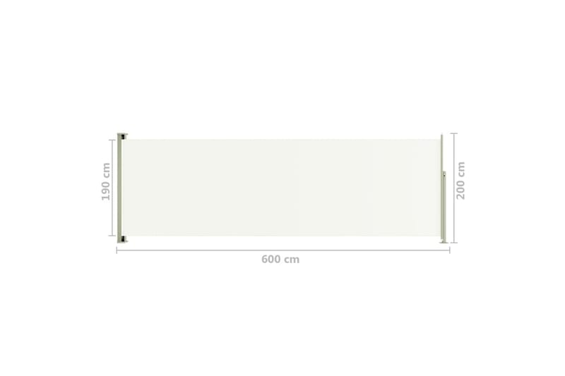 sammenrullelig sidemarkise til terrassen 200x600 cm cremefar - Creme - Havemøbler - Solafskærmning - Markiser - Balkonmarkise