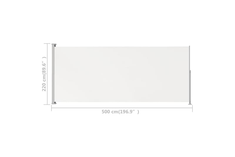 sammenrullelig sidemarkise til terrassen 220x500 cm - Creme - Havemøbler - Solafskærmning - Markiser - Balkonmarkise