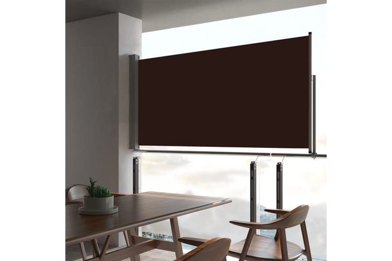 sammenrullelig sidemarkise til terrassen 80 x 300 cm brun - Brun - Havemøbler - Solafskærmning - Markiser - Balkonmarkise