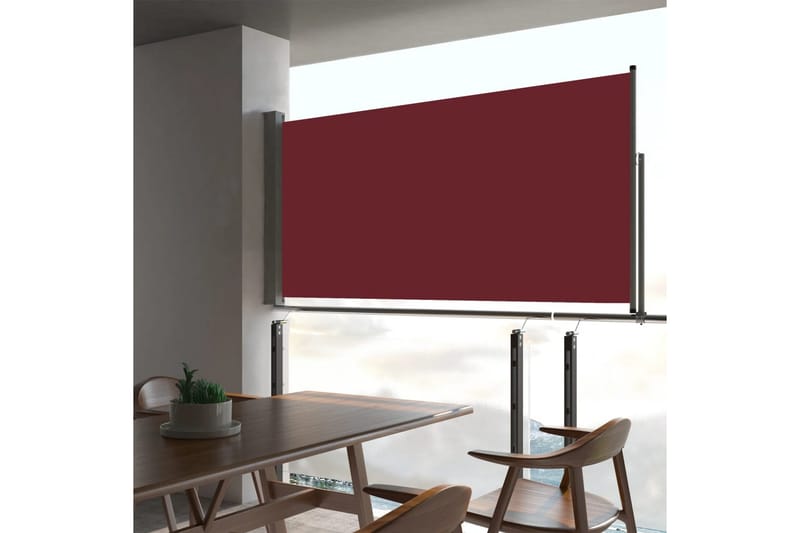 sammenrullelig sidemarkise til terrassen 80 x 300 cm rød - Rød - Havemøbler - Solafskærmning - Markiser - Balkonmarkise