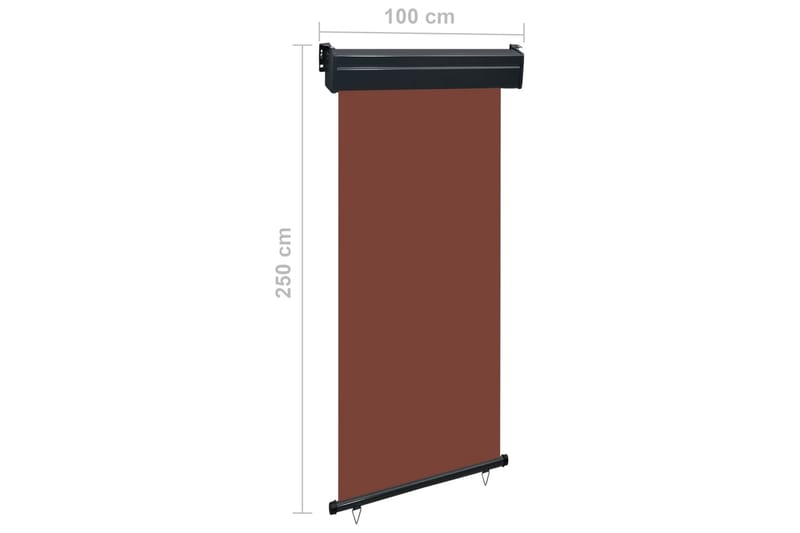 Sidemarkise Til Altan 100x250 cm Brun - Brun - Havemøbler - Solafskærmning - Markiser - Vinduesmarkise