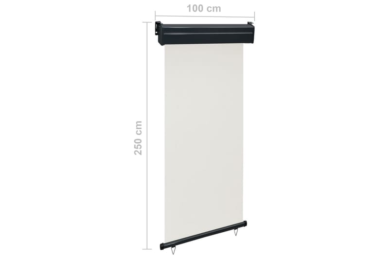 Sidemarkise Til Altan 100x250 cm Cremefarvet - Creme - Havemøbler - Solafskærmning - Markiser - Balkonmarkise