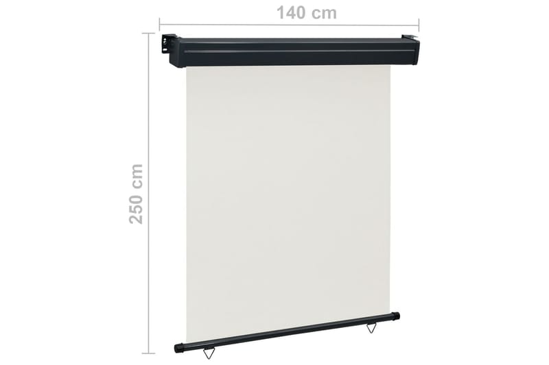 Sidemarkise Til Altan 140x250 cm Cremefarvet - Creme - Havemøbler - Solafskærmning - Markiser - Vinduesmarkise