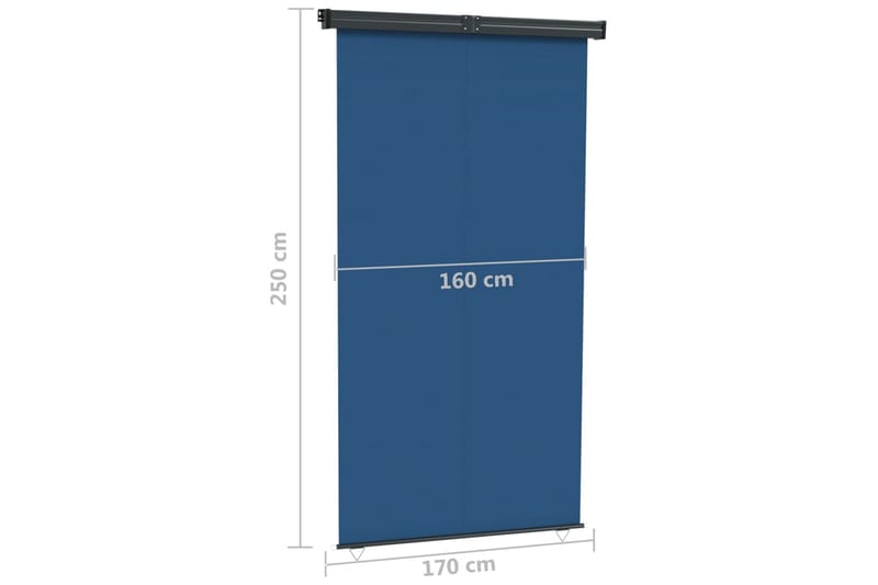 sidemarkise til altan 170x250 cm blå - Blå - Balkonmarkise - Markiser - Sidemarkise - Altanafskærmning