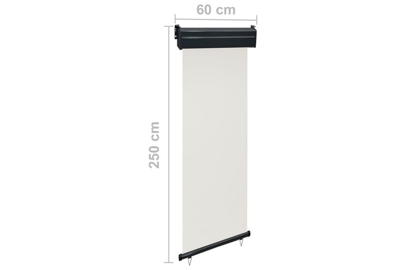 Sidemarkise Til Altan 60x250 cm Cremefarvet - Creme - Havemøbler - Solafskærmning - Markiser - Vinduesmarkise